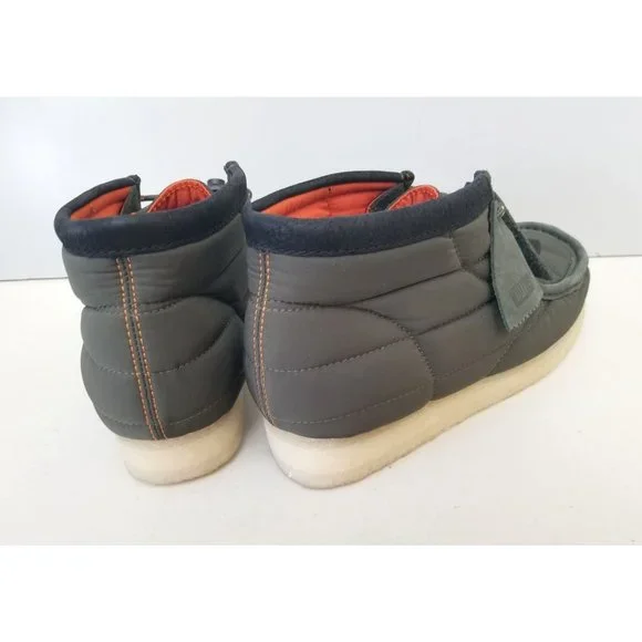 Clarks Quilted Wallaby Boots In Khaki Puff Nylon Mens Size 8 41 display picture 3